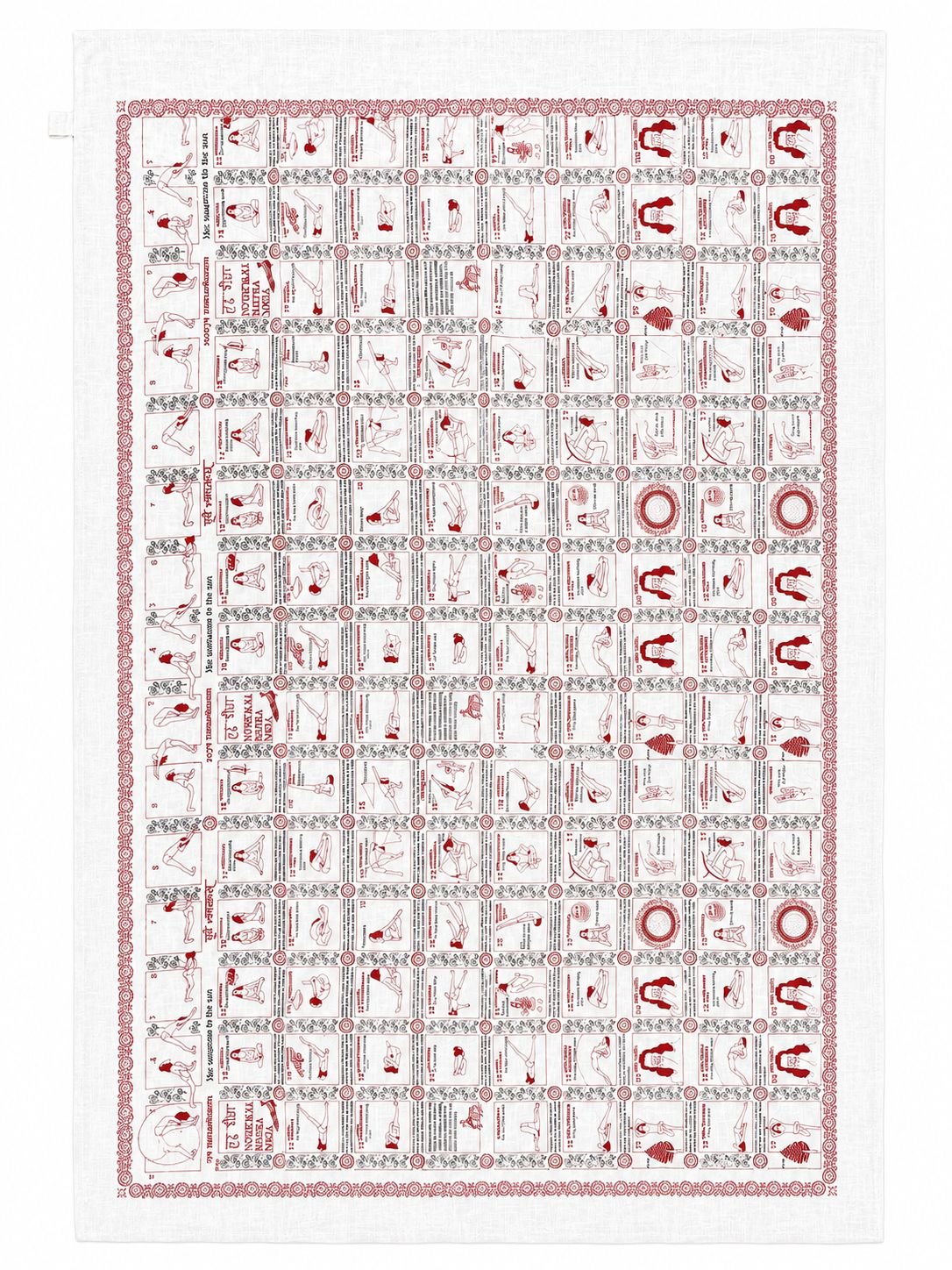 Manta Yoga 100x180cm Estampado con Mantras, OM y Posturas Yoga - Imagen 7