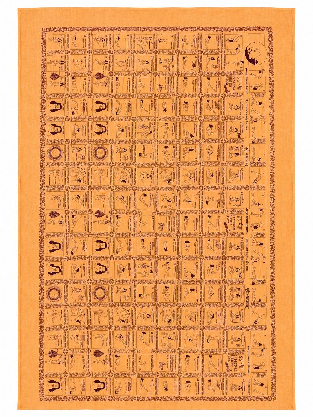 Manta Yoga 100x180cm Estampado con Mantras, OM y Posturas Yoga - Imagen 8